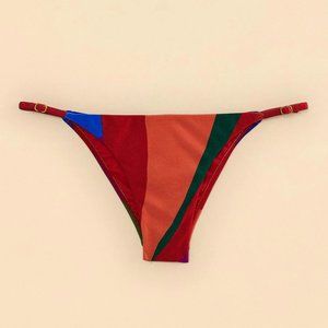 NWT FARM Rio Colorful Leaves Cheeky Bikini Bottom, XS + S